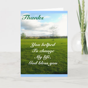 Thanks, you helped to change my life letterpress thank you card