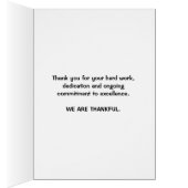 Thanks, Your Hard Work Makes Huge Difference Cards (Inside (Right))