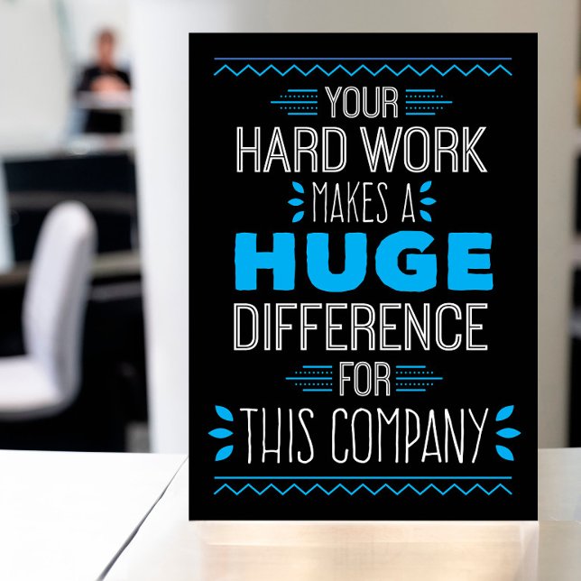 Thanks, Your Hard Work Makes Huge Difference Letterpress Thank You Card (Creator Uploaded)