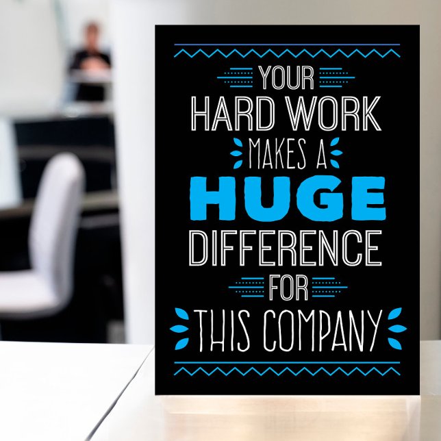 Thanks, Your Hard Work Makes Huge Difference Letterpress Thank You Card (Creator Uploaded)