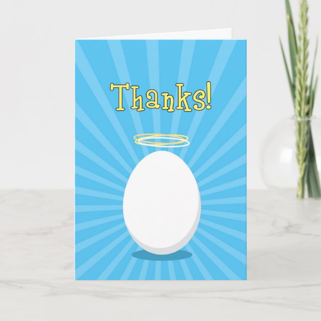 Thanks You're a Good Egg, Humorous Greeting Card (Front)