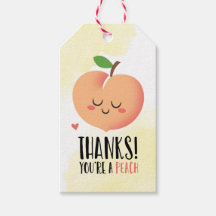 Thanks! You're a peach funny thank you gift tag