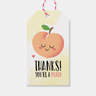 Thanks! You're a peach funny thank you gift tag