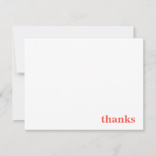 Thanks You're The Best in Coral Thank You Card