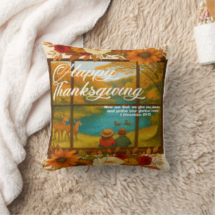 Thanksgiving 16" x 16" Throw Pillow