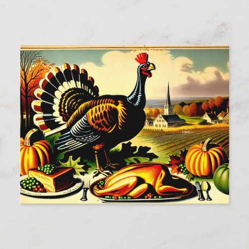 Thanksgiving 1800s Fresh Turkey Holiday Postcard