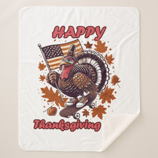Thanksgiving 2023  sherpa blanket (Front)