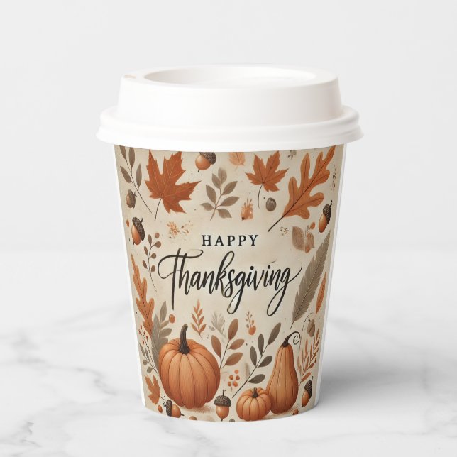 Thanksgiving  8oz Paper Cup (Back)