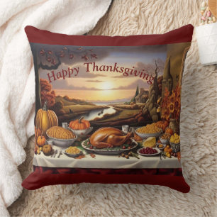 Thanksgiving Abundance Throw Pillow