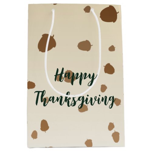 Thanksgiving Acorns Medium Gift Bag