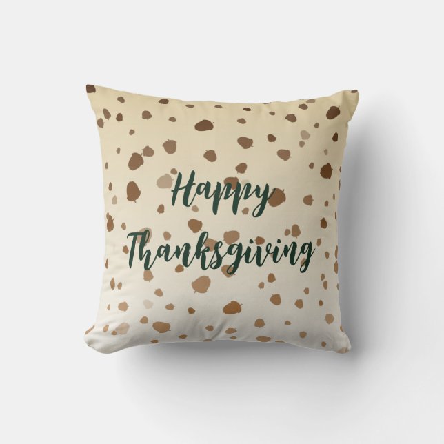 Thanksgiving Acorns Throw Pillow (Front)