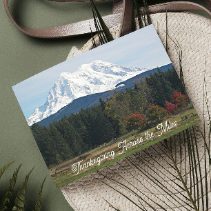 Thanksgiving Across the Miles Mountain Landscape Holiday Card