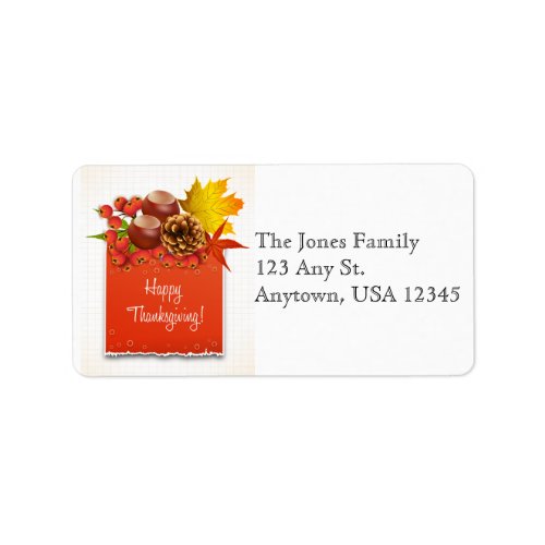 Thanksgiving Address Label with Fall Foliage