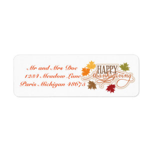 Thanksgiving Address Labels/Happy Thanksgiving Label