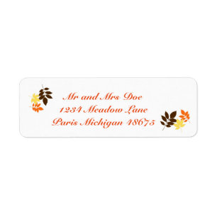 Thanksgiving Address Labels/Leaves Label