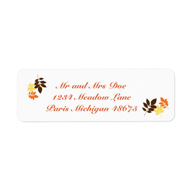 Thanksgiving Address Labels/Leaves Label (Front)