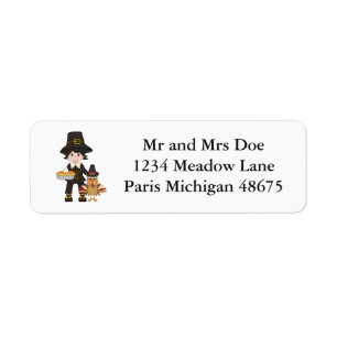 Thanksgiving Address Labels/Pilgrim Label