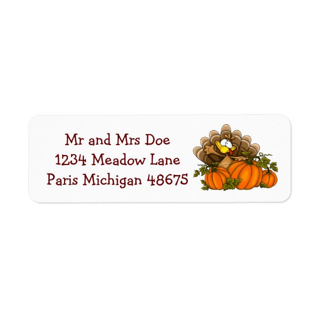 Thanksgiving Address Labels/Turkey Label (Front)