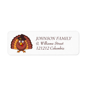 Thanksgiving Address Labels With Turkey