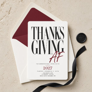 Thanksgiving AF Modern Editorial Dinner Invitation