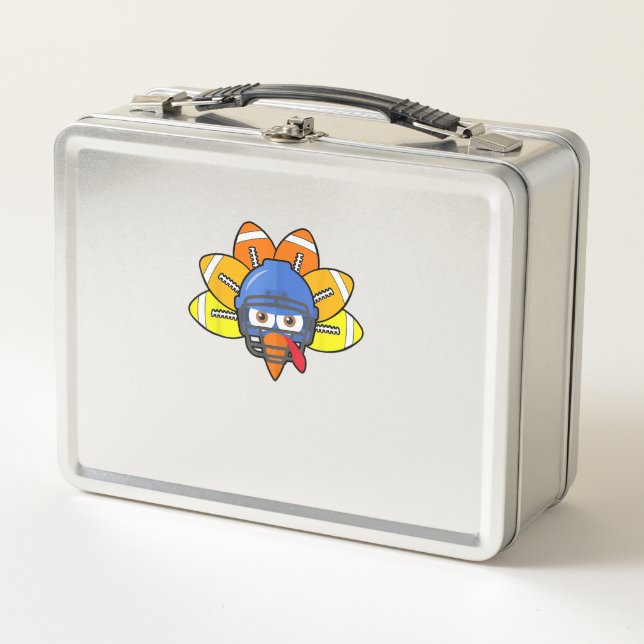 Thanksgiving American Football Youth Shirt, Turkey Metal Lunch Box (Front)