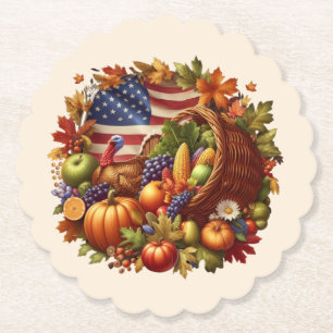 Thanksgiving/American/Turkey/Fall Paper Coaster