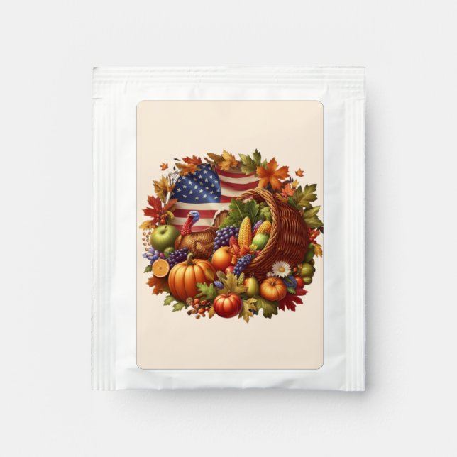 Thanksgiving/American/Turkey/Fall  Tea Bag Drink Mix (Front)
