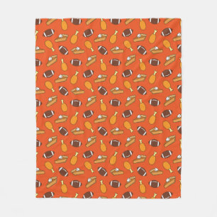 Thanksgiving and Football Fleece Blanket