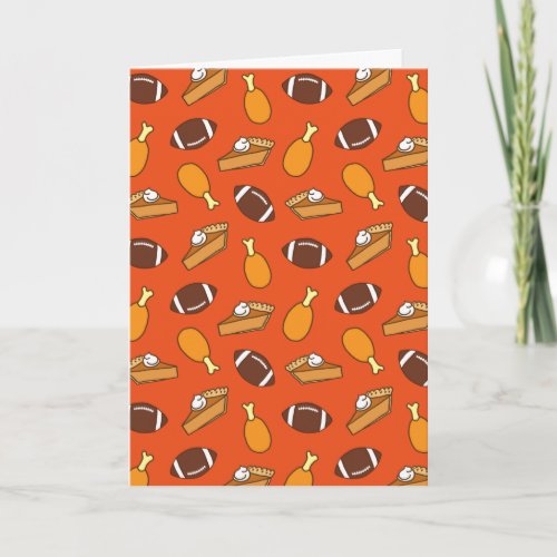 Thanksgiving and Football Pattern Card