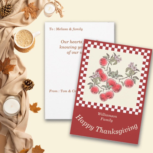 Thanksgiving Apple Harvest Personalize Holiday Card (Creator Uploaded)