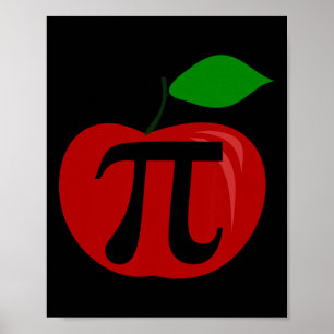 Thanksgiving Apple Pie Lover Funny Pi Day Math Tea Poster
