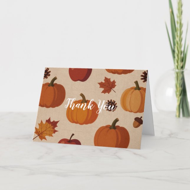 Thanksgiving Appless & Pumpkins Fall Thank You  (Front)