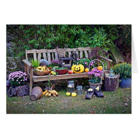 Thanksgiving at the Park Bench Cards (Front Horizontal)
