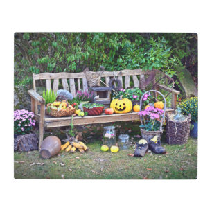 Thanksgiving at the Park Bench Metal Print