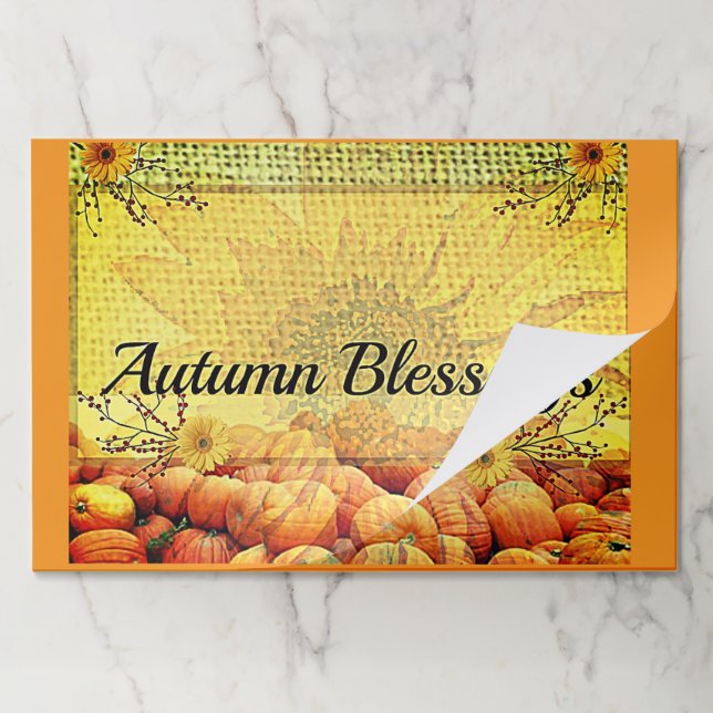Thanksgiving Autumn Blessings Paper Placemats (Folded)