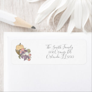 Thanksgiving Autumn Cornucopia Label