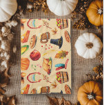 Thanksgiving Autumn Fall Turkey Pumpkin Kitchen Kitchen Towel<br><div class="desc">This design may be personalized by choosing the Edit Design option. You may also transfer onto other items. Contact me at colorflowcreations@gmail.com or use the chat option at the top of the page if you wish to have this design on another product or need assistance with this design. See more...</div>