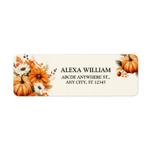 Thanksgiving autumn floral label