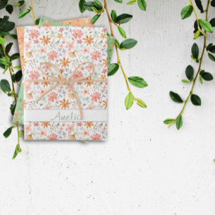 Thanksgiving  Autumn flower yellow pattern name Wrapping Paper Sheets