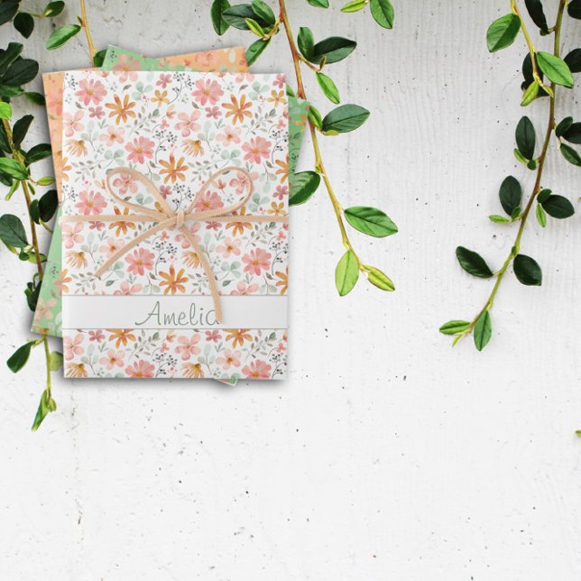 Thanksgiving  Autumn flower yellow pattern name Wrapping Paper Sheets (Creator Uploaded)