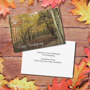 Thanksgiving Autumn Foliage Photo Holiday Card