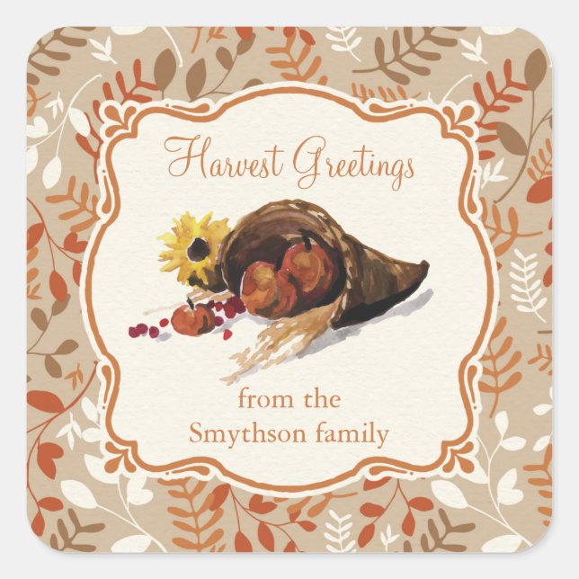 Thanksgiving Autumn Harvest Fall Foliage Sticker (Front)