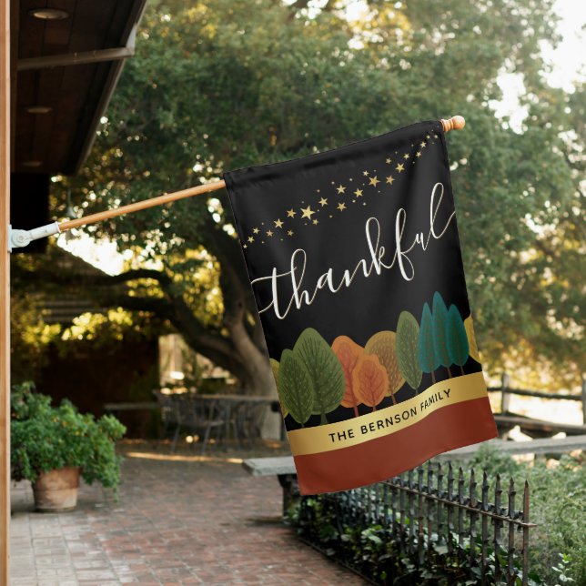 Thanksgiving  Autumn  House Flag (In SItu)