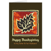 Thanksgiving Autumn Leaf Card for Sister & Husband (Front)
