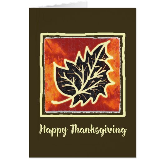 Thanksgiving Autumn Leaf Painting Card (Front)