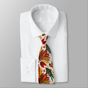 Thanksgiving Autumn Leaf Pattern Fall Neck Tie