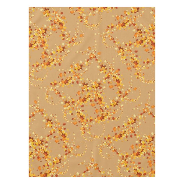 Thanksgiving Autumn Leaves Elegant Swirl Tablecloth (Front)