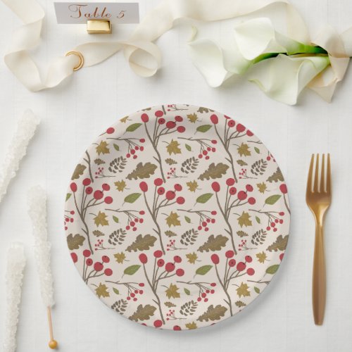 Thanksgiving Autumn Leaves Fall Dinner party Paper Plates