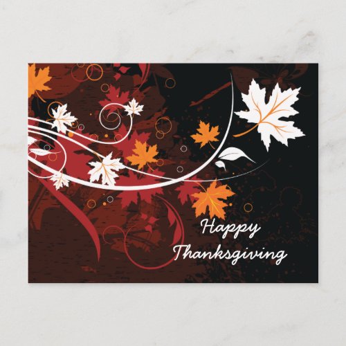 Thanksgiving autumn leaves_maple custom products holiday postcard