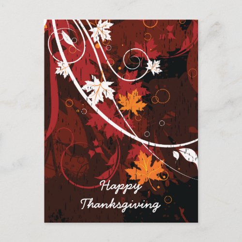 Thanksgiving autumn leaves_maple custom products holiday postcard